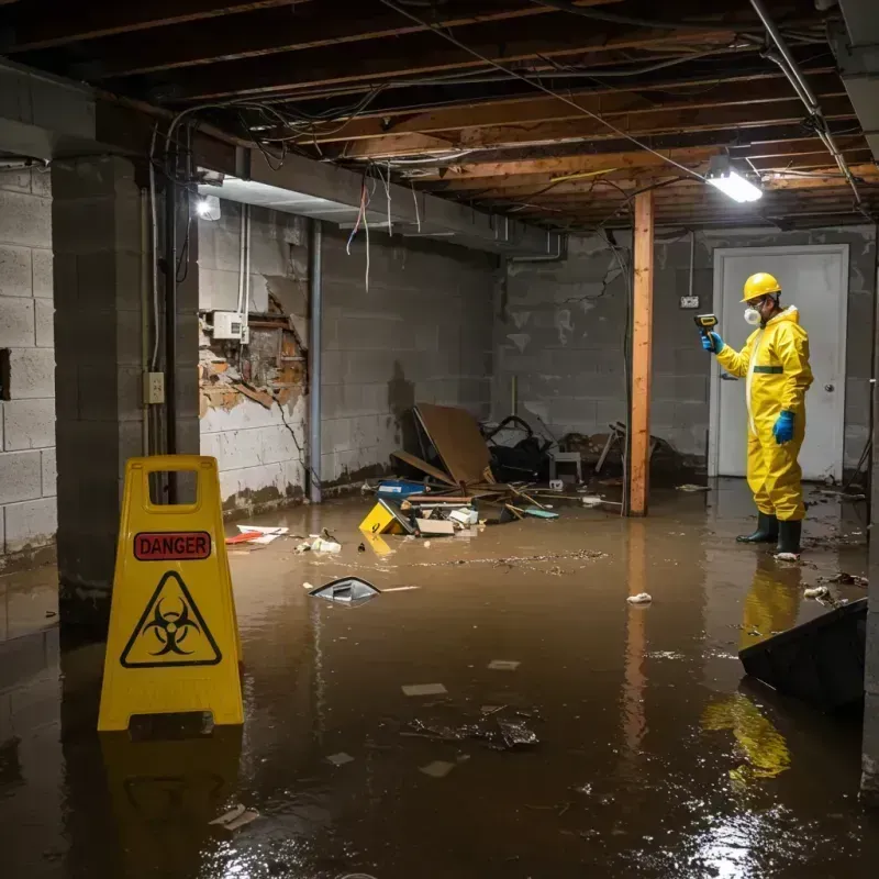 Flooded Basement Electrical Hazard in Whitley County, KY Property